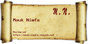 Mauk Nimfa névjegykártya